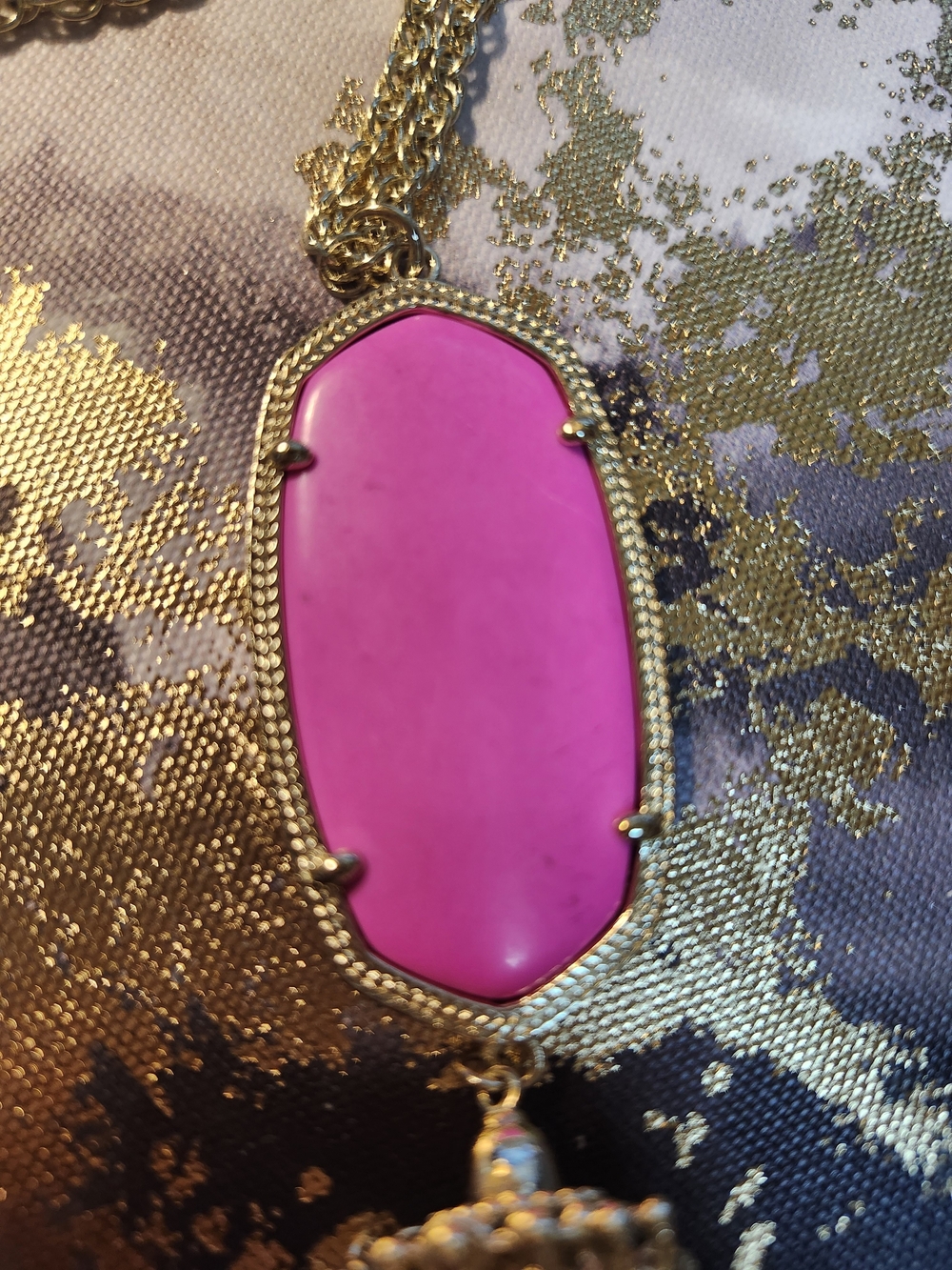 Kendra Scott Gold Tassel Necklace with Pink Pendant - Picture 2 of 16